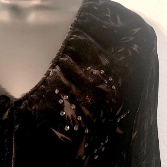Alexandra Bartlett Black Velvet Blouse Size Small - Picture 3 of 10